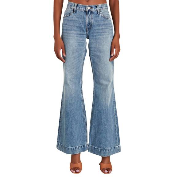 NEW RE/DONE 70s low rise bell bottom jean in lake bell - Picture 1 of 5